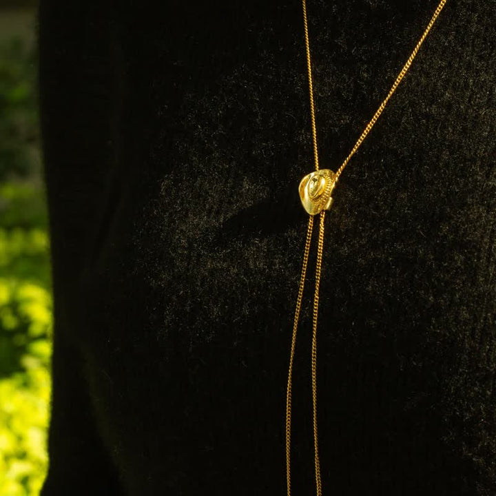 Custom Initial Western Cowboy Hat-Shape Pendant Necklace - image 2