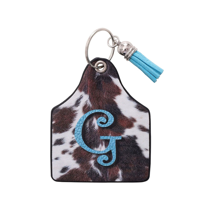 Vintage Western Farm Cow Pattern&Letter Printed Leather Keychain - G - image 8