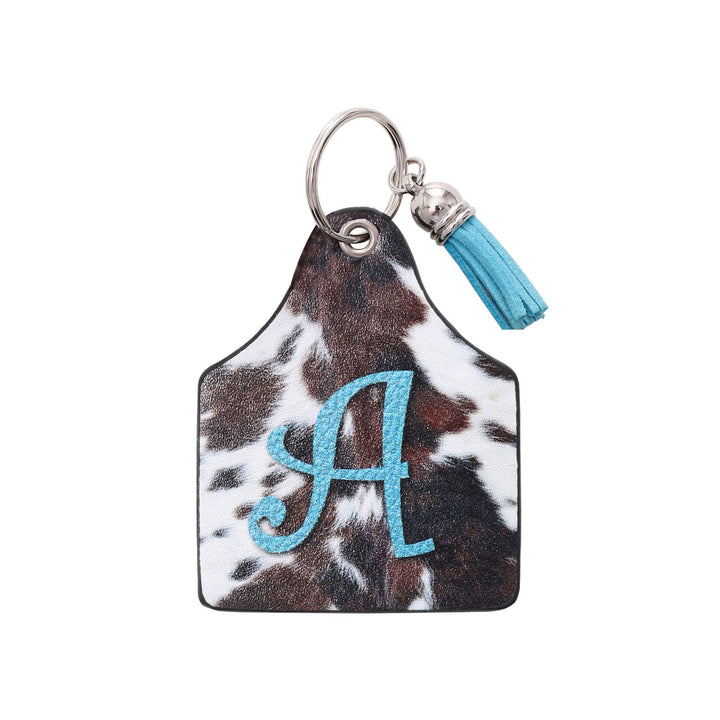 Vintage Western Farm Cow Pattern&Letter Printed Leather Keychain - A - image 2