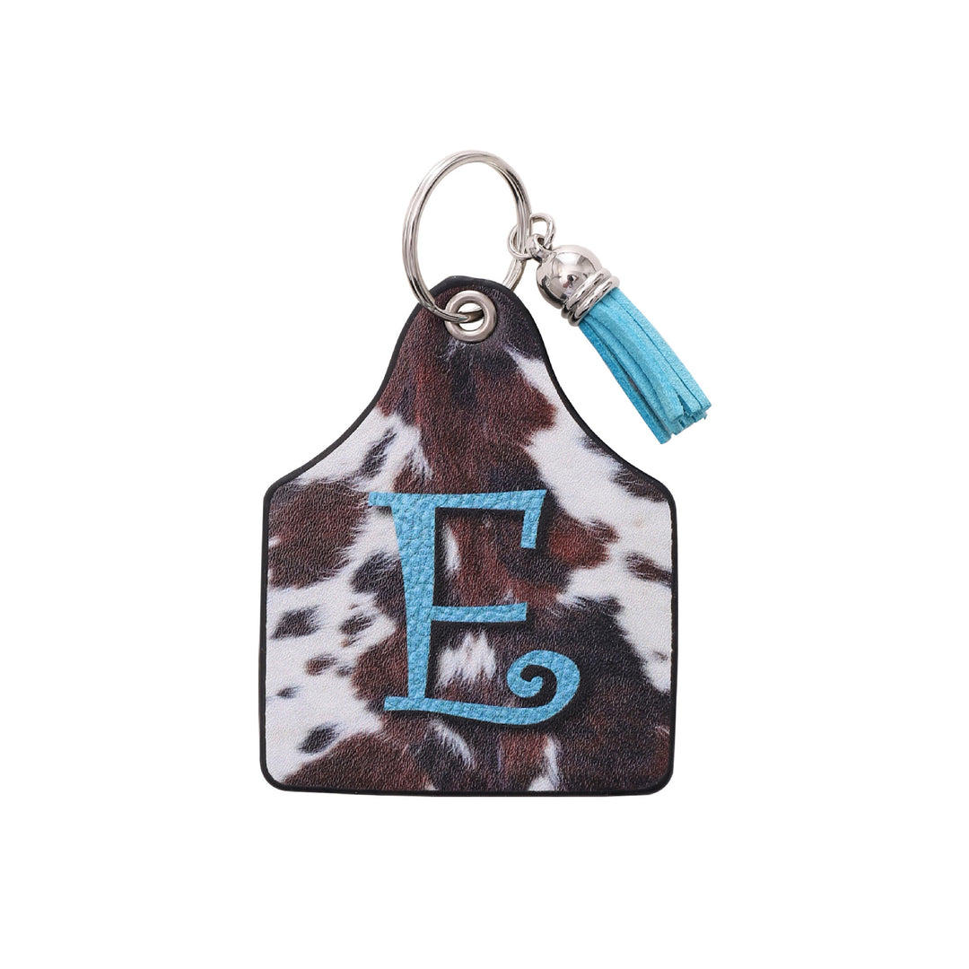 Vintage Western Farm Cow Pattern&Letter Printed Leather Keychain - E - image 6
