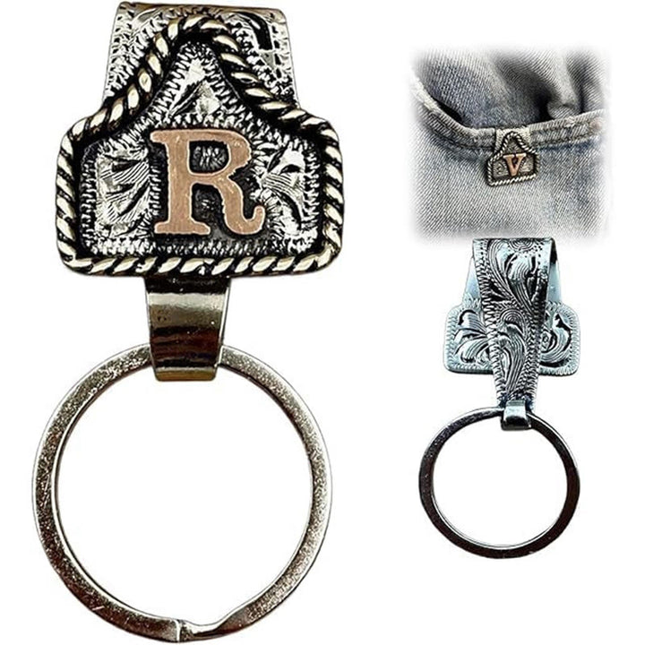 Western Cowboy Style Retro Letter Metal Keychain - image 20