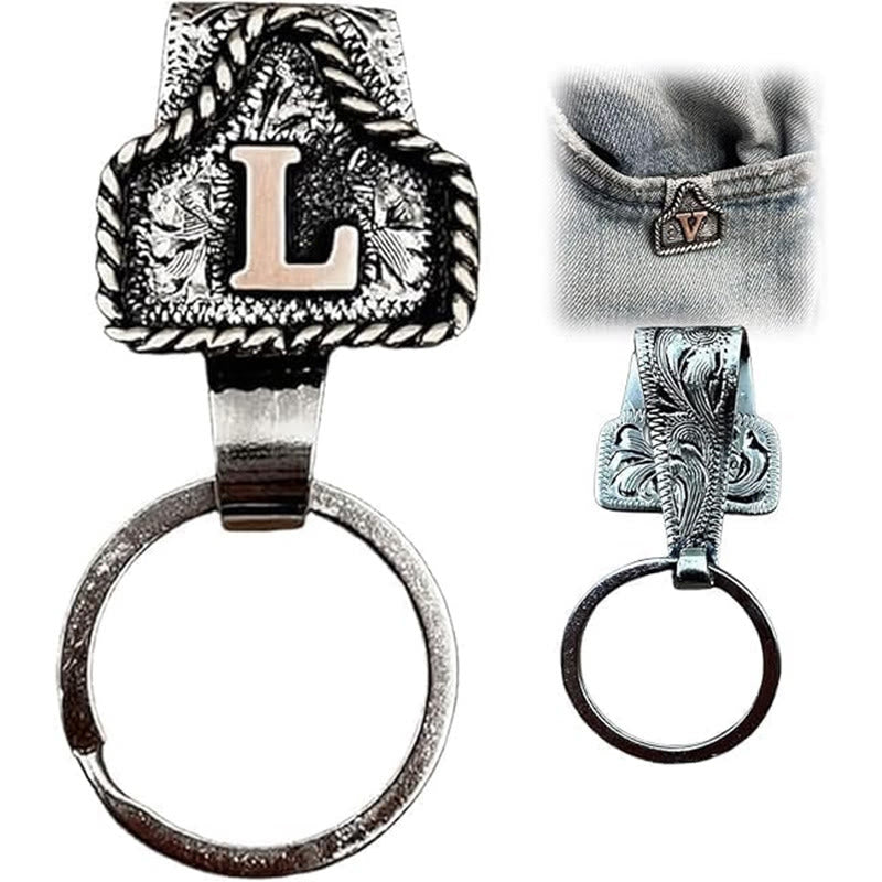 Western Cowboy Style Retro Letter Metal Keychain - image 15