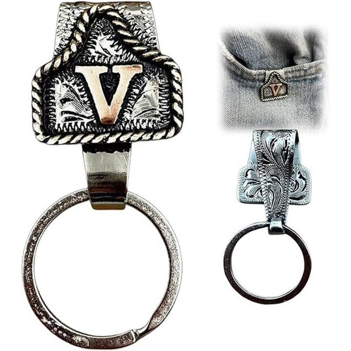 Western Cowboy Style Retro Letter Metal Keychain - image 24
