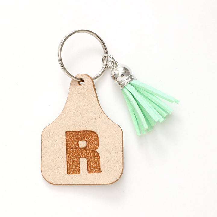 Farm Minimalist Style Letter Green Tassel Keychain - R - image 19