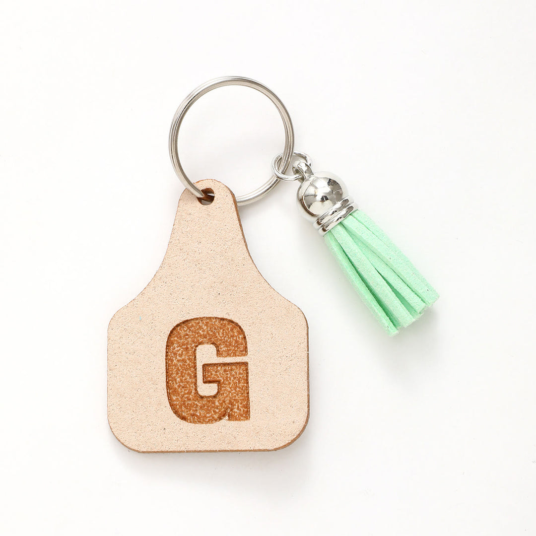 Farm Minimalist Style Letter Green Tassel Keychain - G - image 8