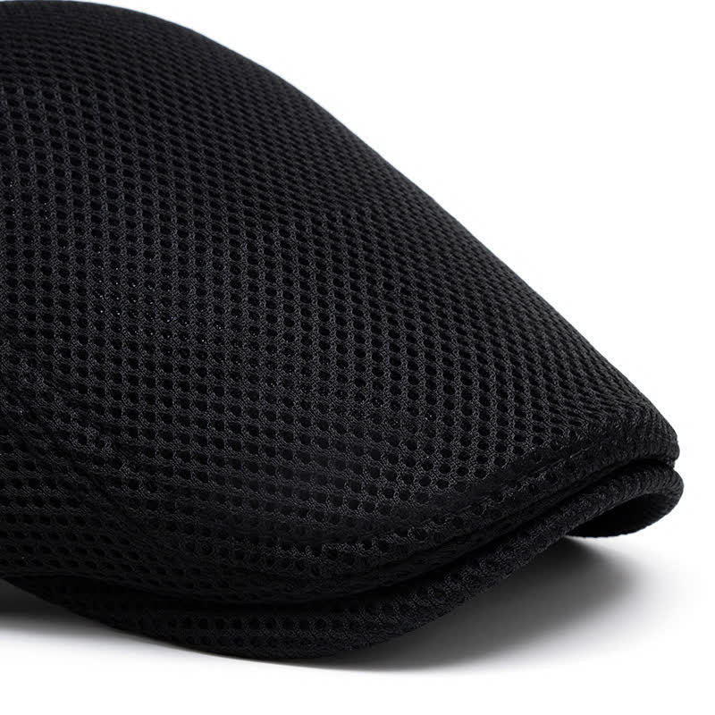 Solid Color Summer Mesh Flat Top Beret Hat - image 4