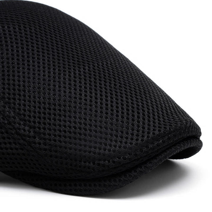 Solid Color Summer Mesh Flat Top Beret Hat - image 4
