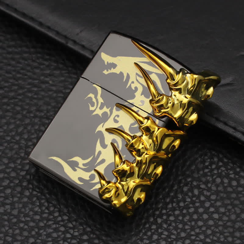 Stereoscopic Dragon Backbone Relief Refillable Butane Lighter - image 2