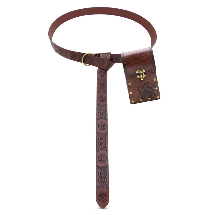 Retro Halloween Cosplay Accessory Alchemy Bottle Viking Belt - Belt with Bag - Brown - image 11