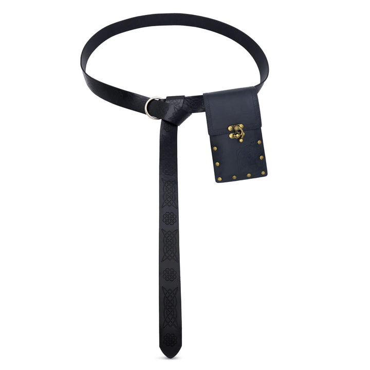 Retro Halloween Cosplay Accessory Alchemy Bottle Viking Belt - Belt with Bag - Black - image 10