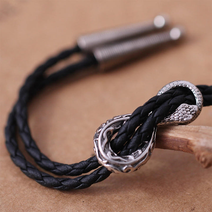 Vintage Silver Spirit Snake Bolo Tie Couple Accessories - image 4