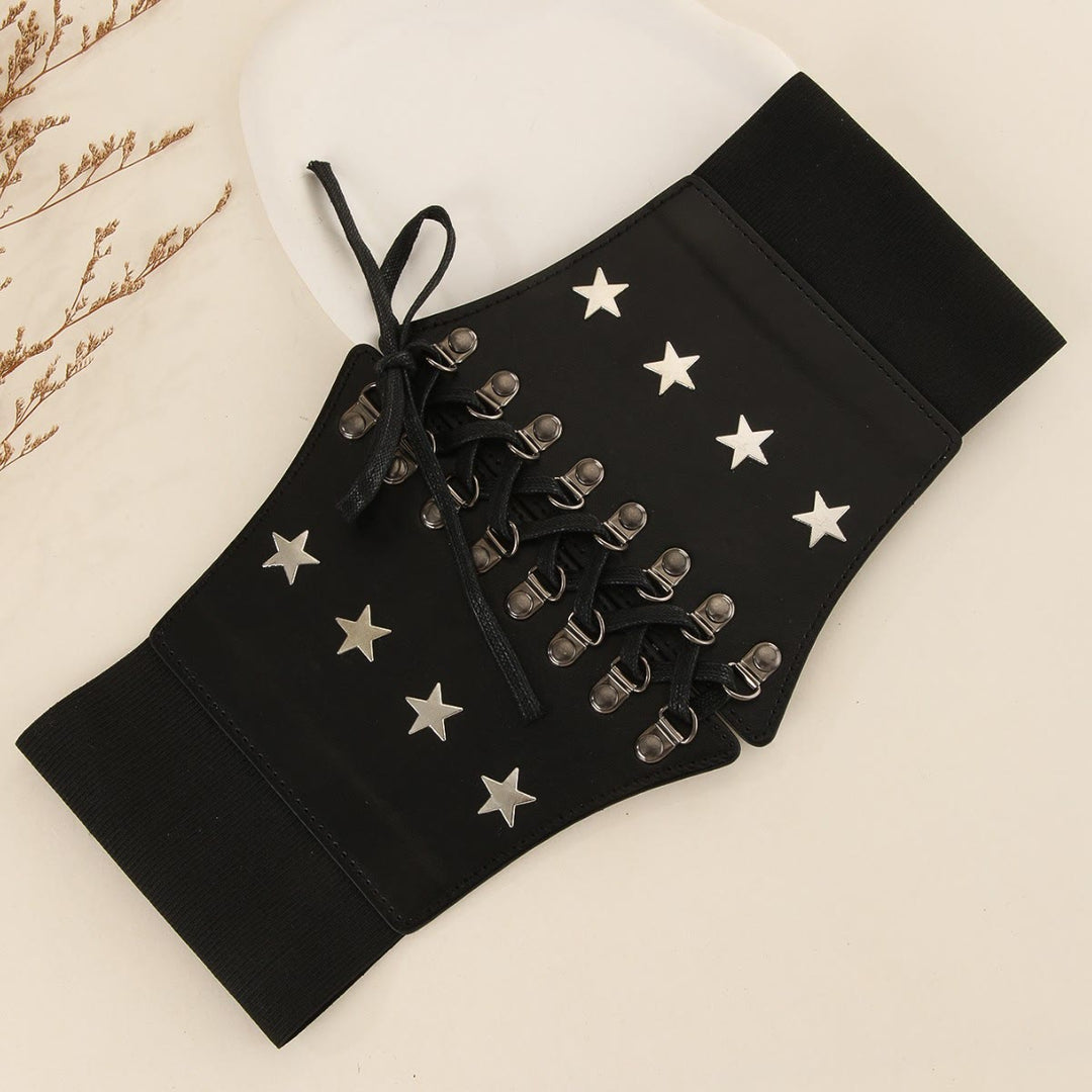 Black Retro Cosplay Accessories Star Women's Corset Belt - image 2