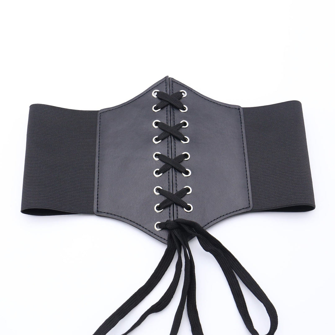 Black Women's Stylish Buckle & Strap Corset Belt - Long Strap - image 6
