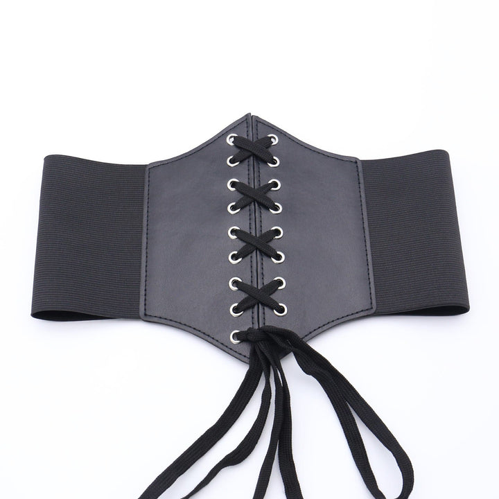 Black Women's Stylish Buckle & Strap Corset Belt - Long Strap - image 6