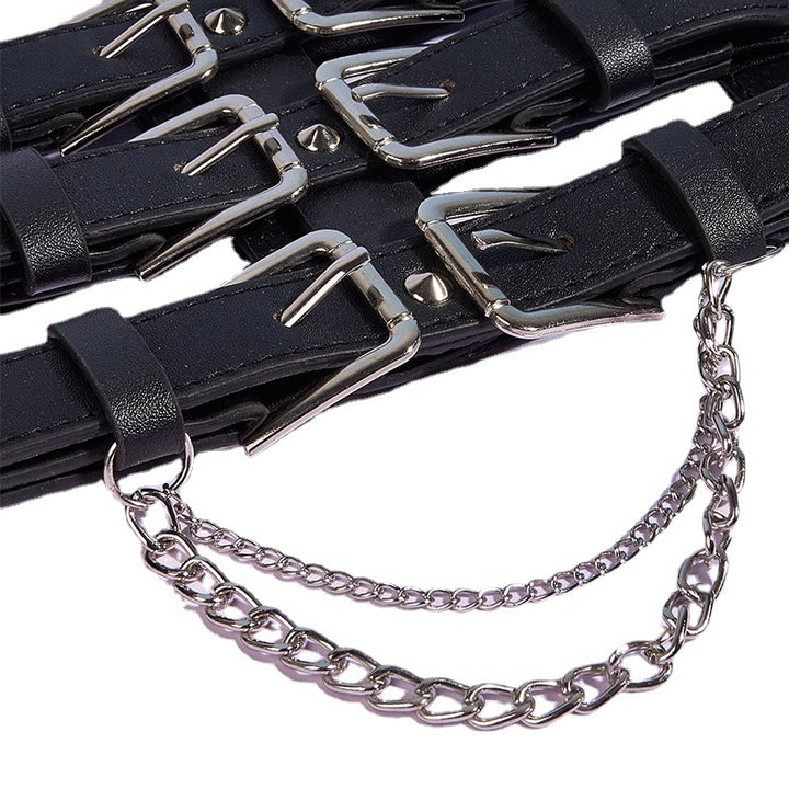 Creative Three Row Buckle Punk Style Women's Corset Belt - image 2