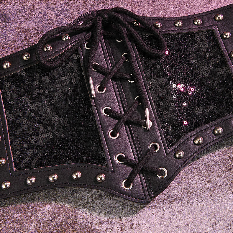 Black Style Lace Strap Women's Elastic Corset Belt - image 3
