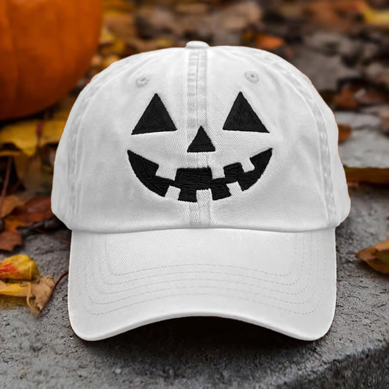 Halloween Eccentric Baseball Cap Pumpkin Hat - White - Adjustable(About 21 5/8"-23 1/4") - image 1