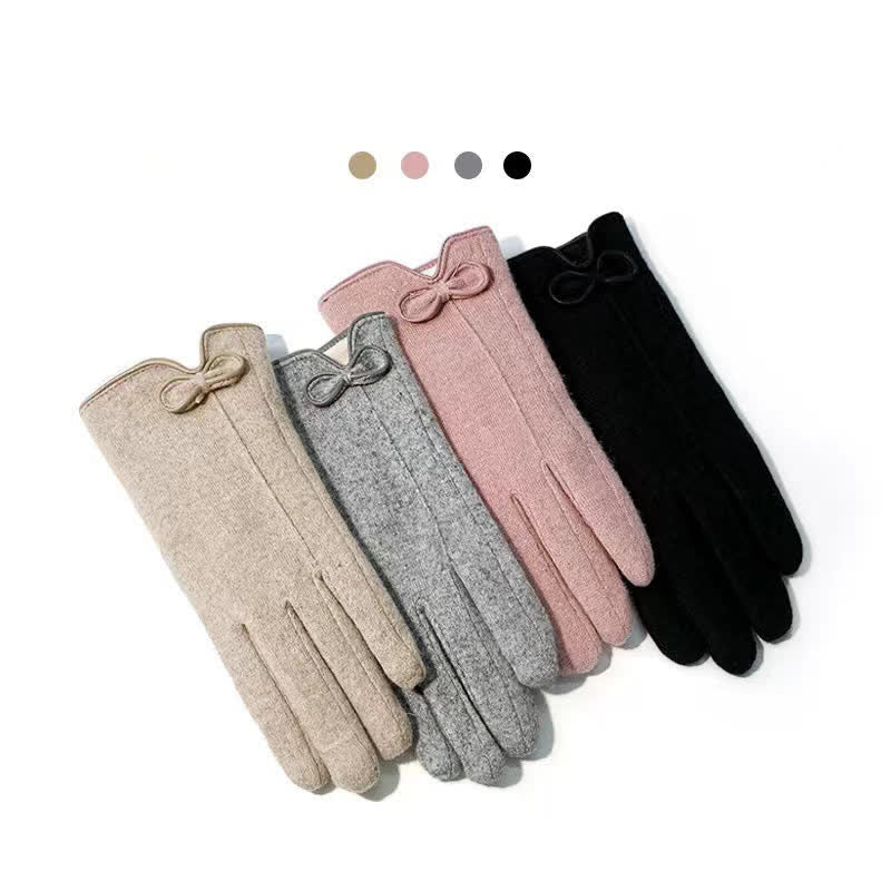 Women's Sweet Little Bow Knot Heart Design Gloves - image 3