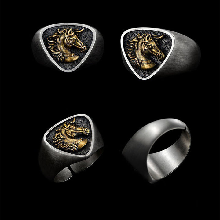 Vintage Western Style Exquisite 3D Horsehead Ring - image 5