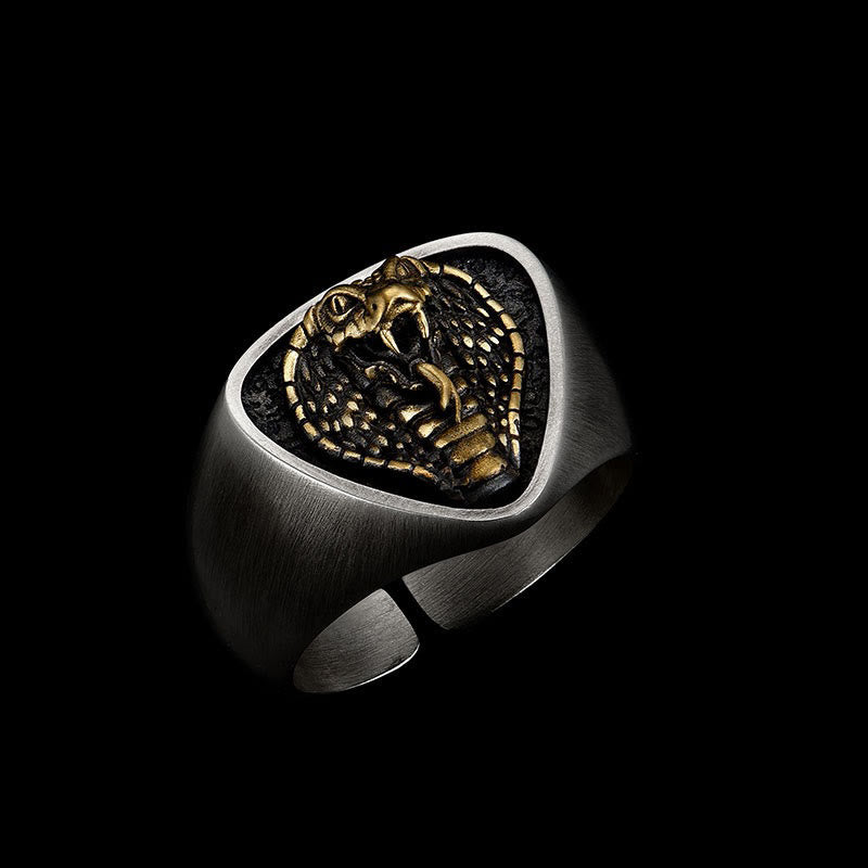 Retro Western Style Fierce Snakehead Ring - Snakehead - image 0