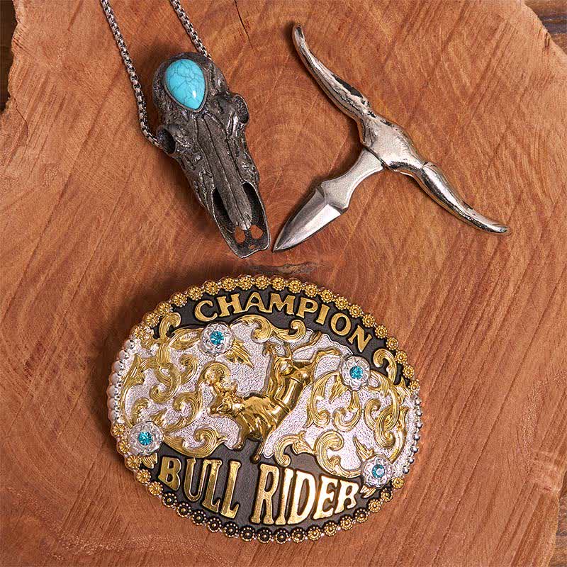 Bull Rider DIY Belt Buckle Turquoise Longhorn Bull Pendant Bundle Set (PRE-SALE) - image 2
