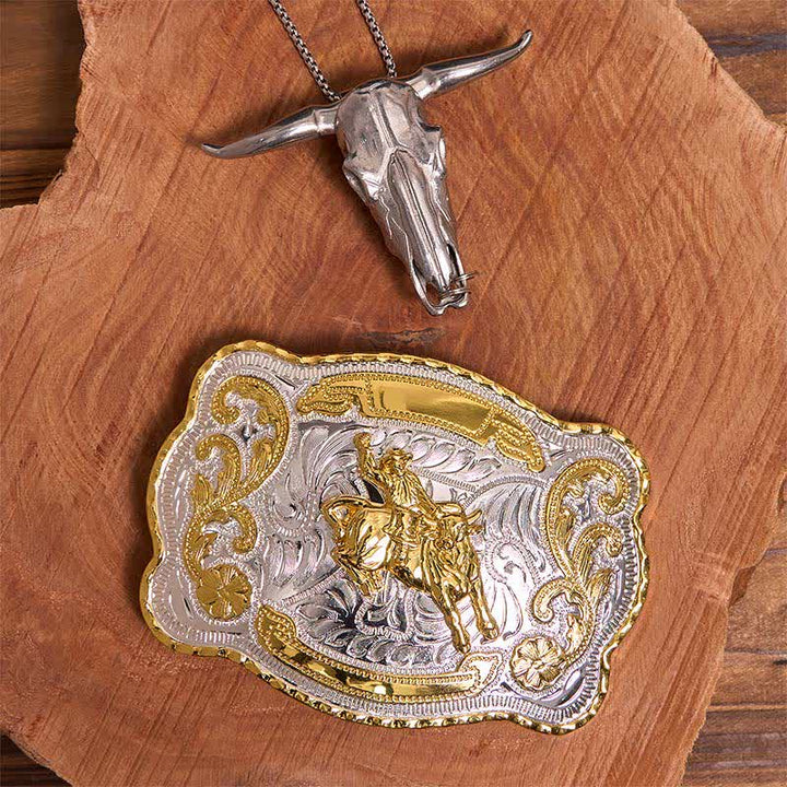 Horse Riding DIY Belt Buckle Longhorn Bull Pendant Bundle Set - Horse - Without Belt - Not Include Belt - image 1