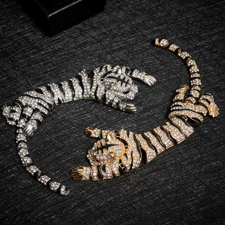 Men's Majestic Tiger Large Luxury Sparkling Rhinestone Brooch - image 8