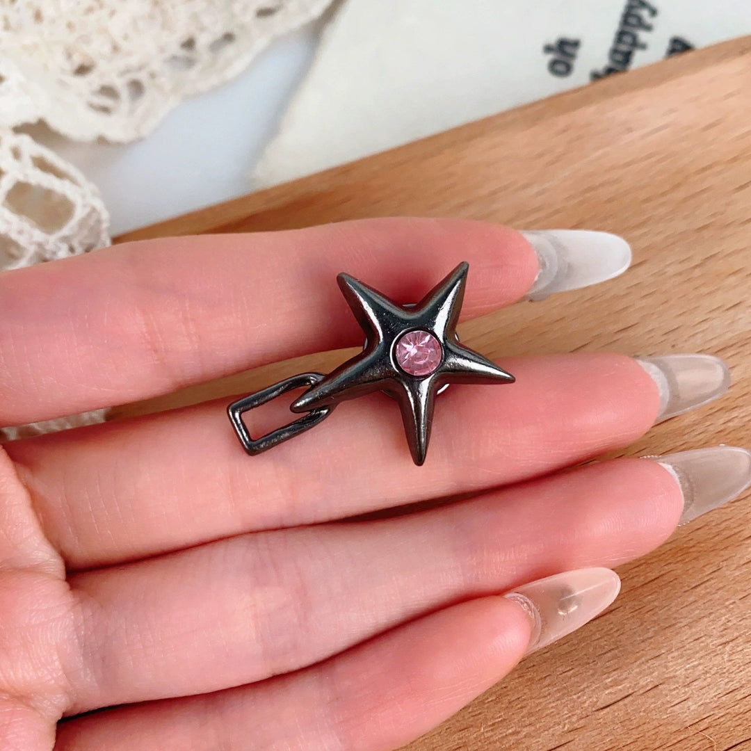 Black Hollow Smiling Face Pentagram Shaped Belt Clip - image 2