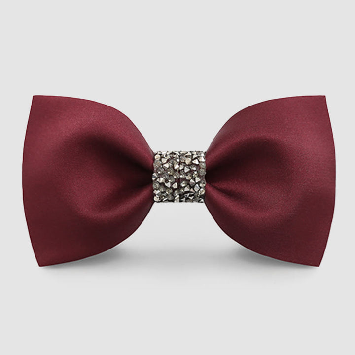 Men's Central Sparkly Accent Bow Tie - Burgundy - image 0