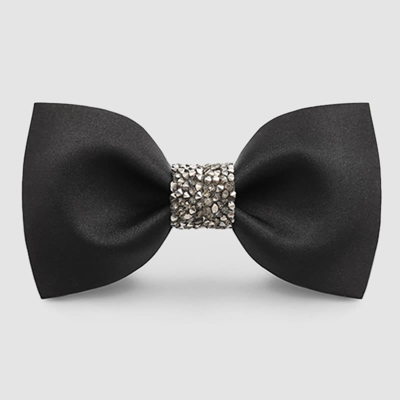 Men's Central Sparkly Accent Bow Tie - Black - image 4