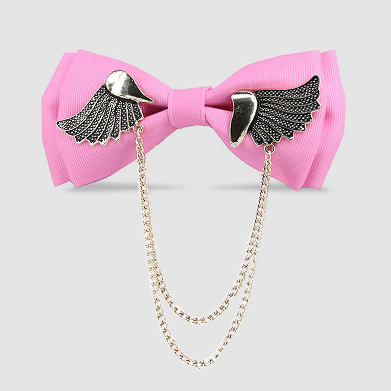 Men's Golden Wing Chain Bow Tie - Pink - image 5