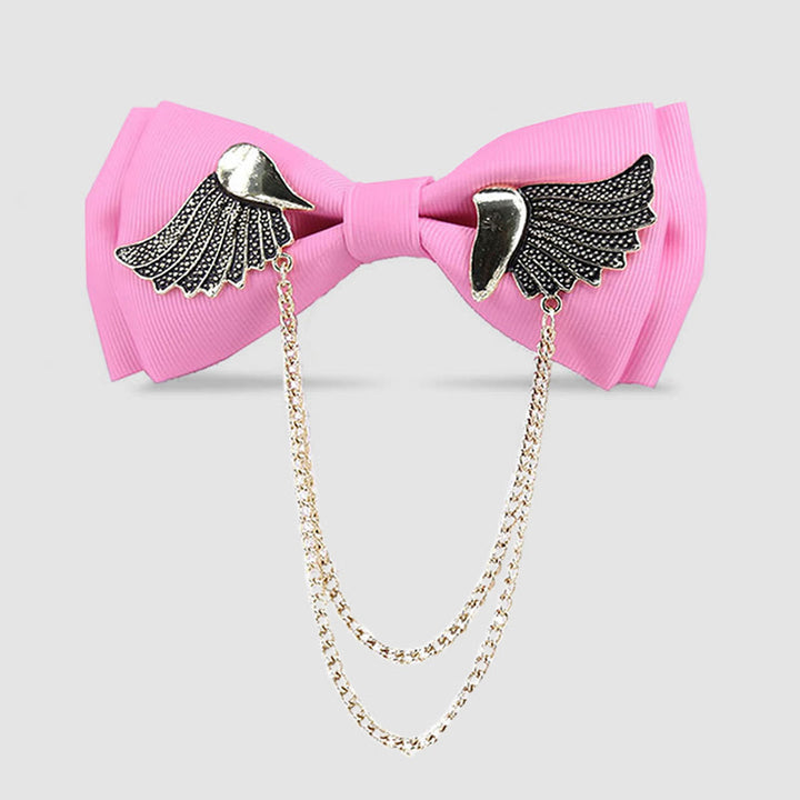 Men's Golden Wing Chain Bow Tie - Pink - image 5