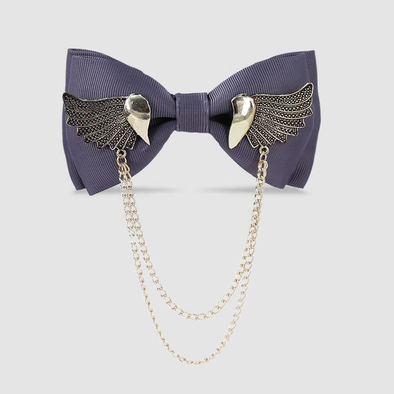 Men's Golden Wing Chain Bow Tie - Gray - image 8