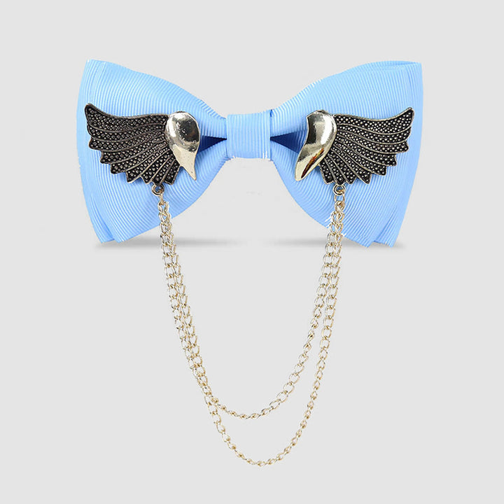 Men's Golden Wing Chain Bow Tie - SkyBlue - image 10