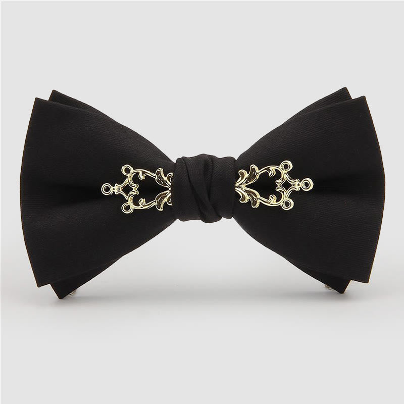 Men's Metallized Flower Festival Wedding Bow Tie - Black - image 4