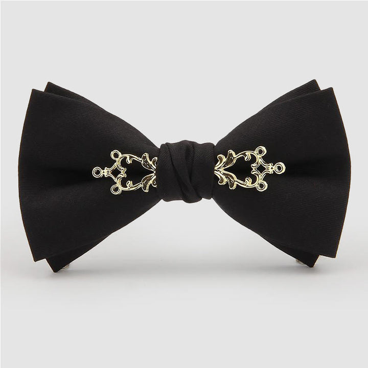 Men's Metallized Flower Festival Wedding Bow Tie - Black - image 4