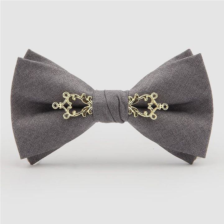 Men's Metallized Flower Festival Wedding Bow Tie - Gray - image 0