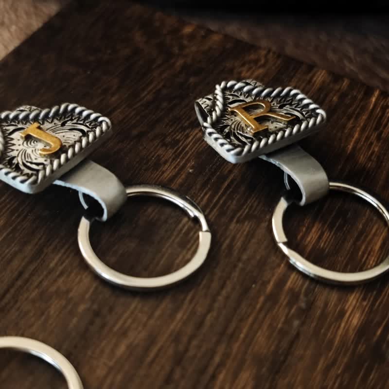 Western Cowboy Style Retro Letter Metal Keychain - image 3