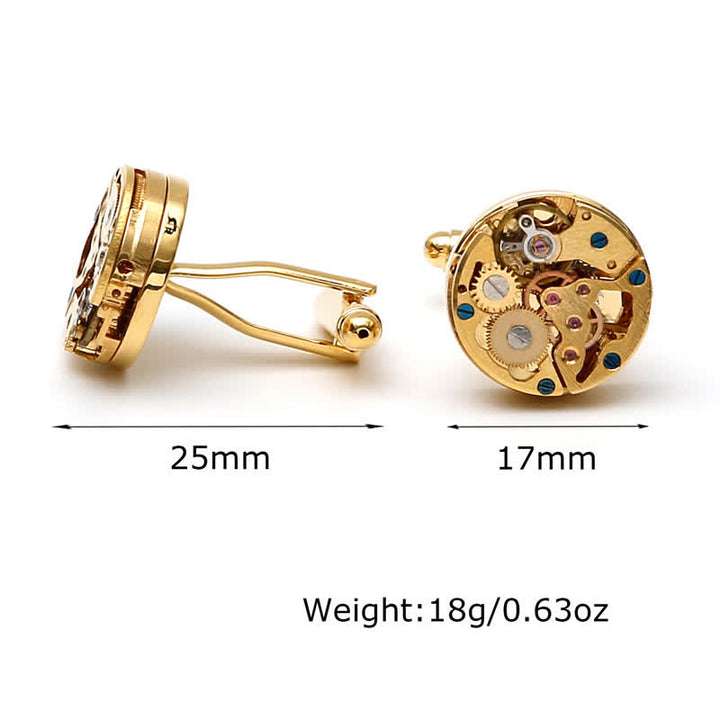 Exquisite Gold Mechanical Steampunk Gears Cufflinks - image 3