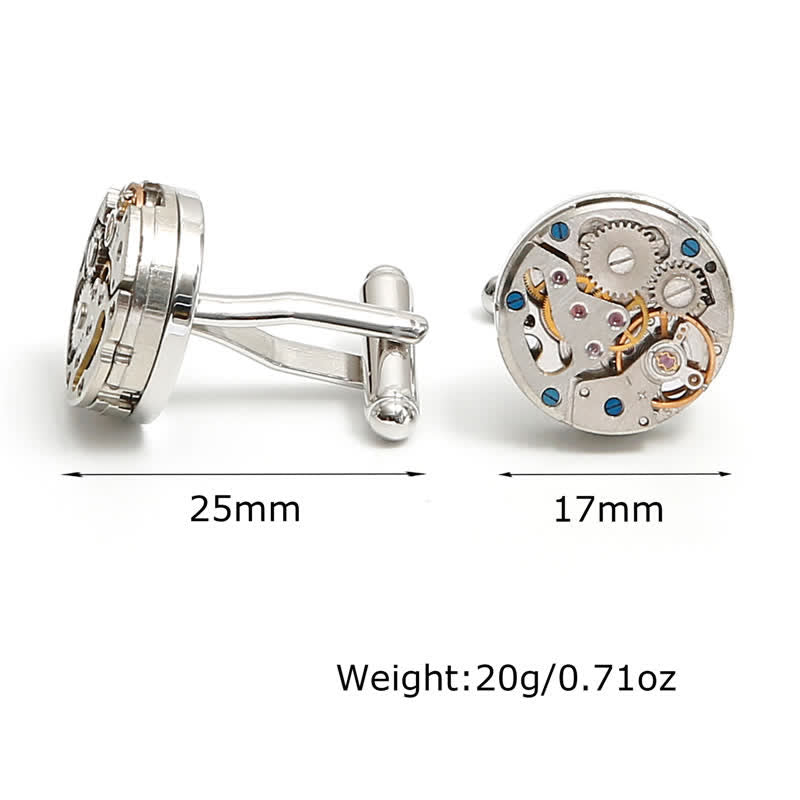 Exquisite Silver Mechanical Steampunk Gears Cufflinks - image 3
