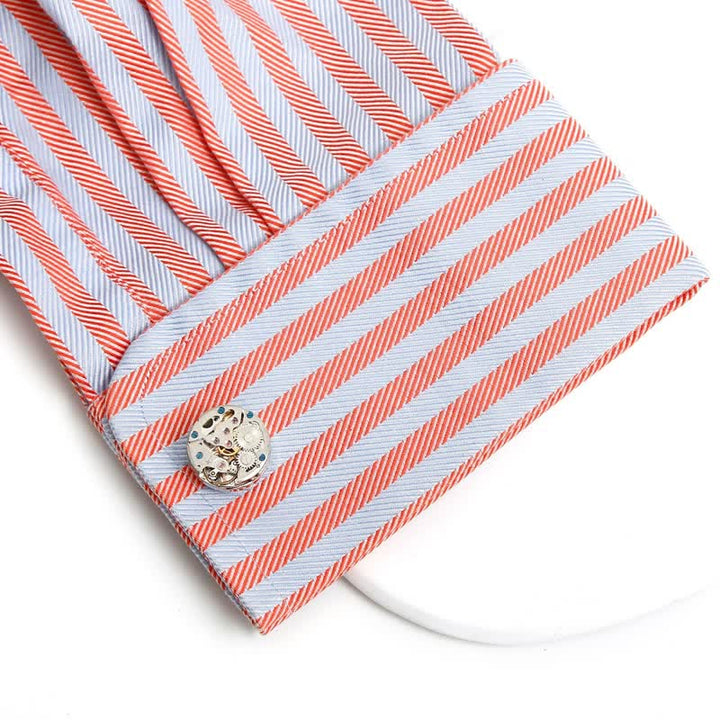 Exquisite Silver Mechanical Steampunk Gears Cufflinks - image 4