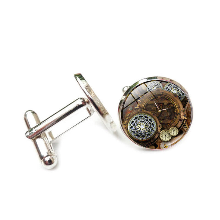 Vintage Charm Steampunk Gears Pattern Cufflinks - Style #6 - image 9