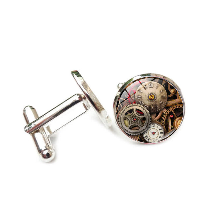 Vintage Charm Steampunk Gears Pattern Cufflinks - Style #8 - image 11