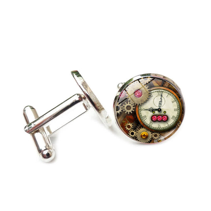 Vintage Charm Steampunk Gears Pattern Cufflinks - Style #4 - image 7