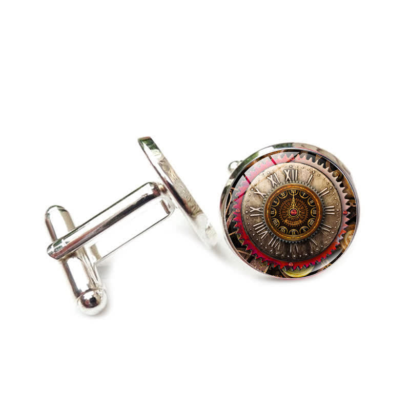 Vintage Charm Steampunk Gears Pattern Cufflinks - Style #3 - image 6