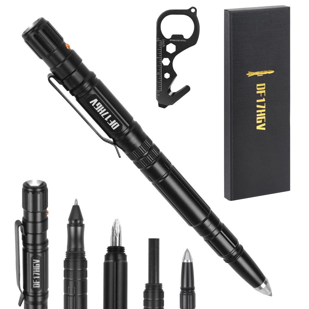 Multi-Functional Lighting Writing Survival EDC Tactical Pen - Black - image 0