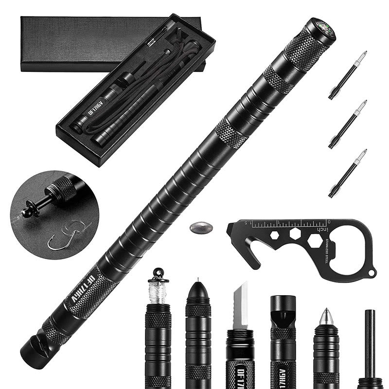 MultiFunctional Outdoor Survival Tool Tactical Pen EDC Tool - Black - image 0