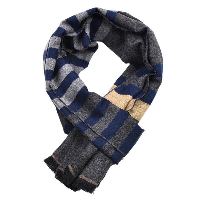 Stylish Double-Sided Striped Pattern Warm Scarf - image 1