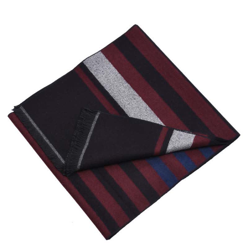 Stylish Double-Sided Striped Pattern Warm Scarf - image 14