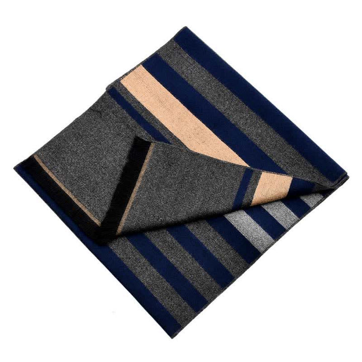 Stylish Double-Sided Striped Pattern Warm Scarf - image 2